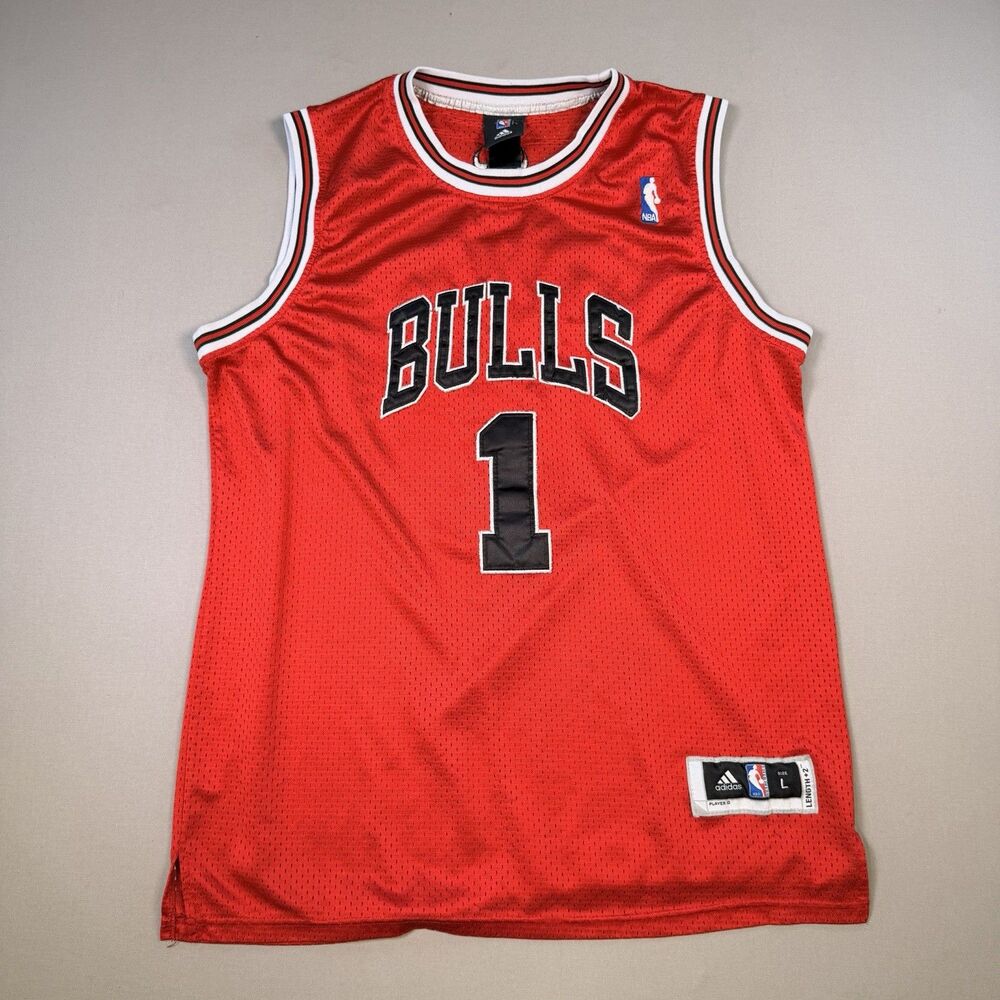 Derrick Rose Chicago Bulls Adidas Jersey Swingman Red NBA Mens Large +2 EUC